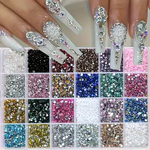 24 Color Nail Art Resin Rhinestones Set, Rhinestone Sparkle, DIY Nail Kit, DIY Craft Decorations for Nails, Face, Phone Cases, Cups, Fashion Designers & Hobbyists