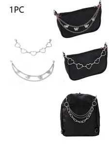 Double-layer bag chain handbag decoration chain, personalized creative shape butterfly heart-shaped star keychain pendant, jewelry chain shoulder bag accessories handbag versatile jewelry chain crossbody bag metal bag chain, Fashion Bag Charms