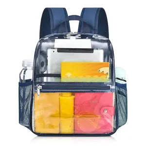 Small Clear Backpack, Stadium Approved 12x12x6 Clear Backpack for Women with 2 Bottle Holders for Festival Concert  Events