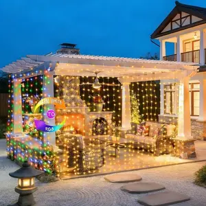 3m Curtain Lights LED Waterfall Lamp Waterproof USB Rechargeable Adjustable Brightness Timer Flash Fairy String Light Hanging Decoration Outdoor Christmas Party Decor