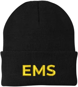 EMS Embroidered Beanie | Emergency Medical Services Paramedics First Responders Skull Cap | 100% Acrylic Hat