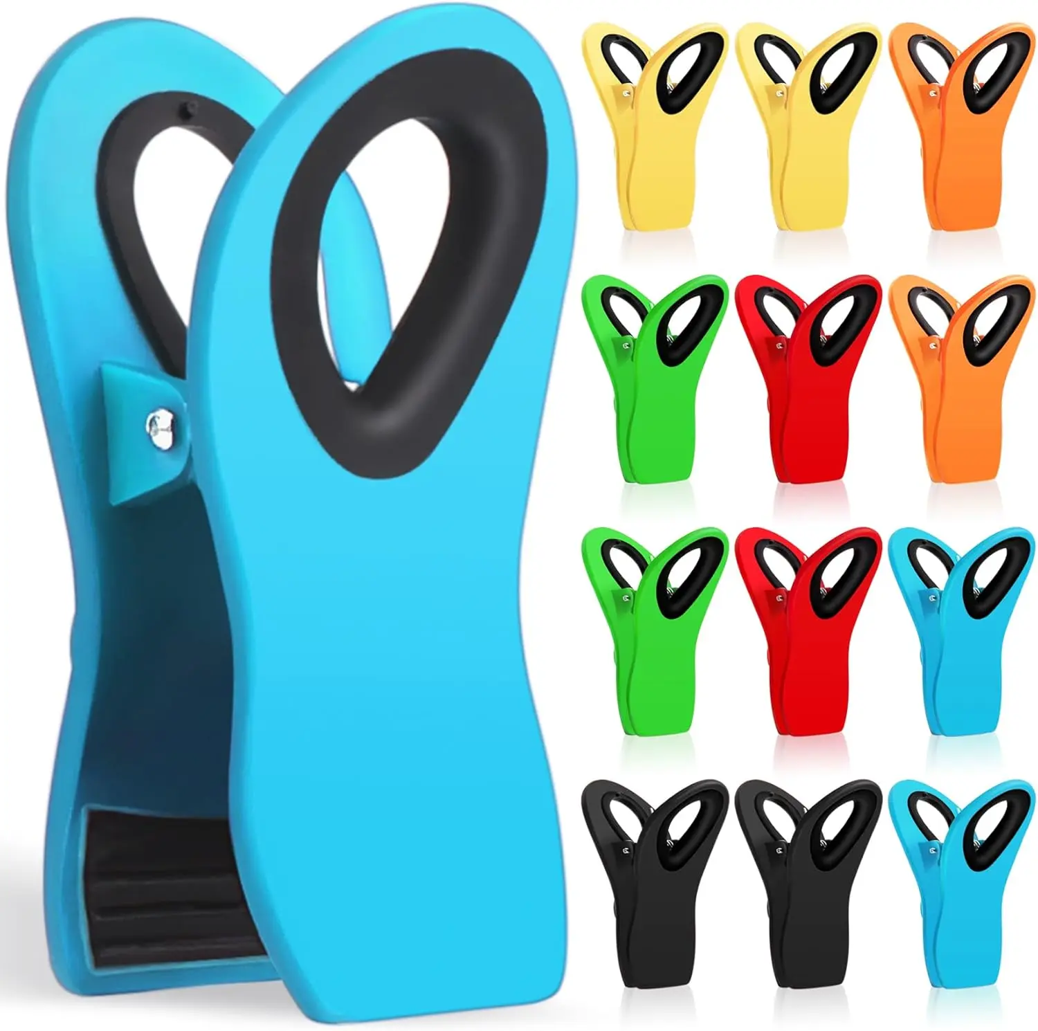 12 Pack Magnetic Bag Clips – Heavy Duty Plastic Chip Clips for Food Storage, Kitchen, Refrigerator & Household Use, Colorful