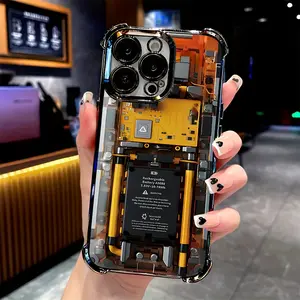 Creative Mechanical Internal Pattern Electroplated Anti-drop Phone Case, Suitable for iPhone 17 Air/16 Plus/15 Pro Max/14 Pro/13/12/11/XS Max/X Phone Case, Ideal Gift for Family, Friends, Lovers, Boyfriend, Girlfriend on New Year and Christmas