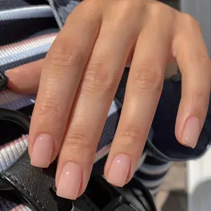24pcs Simple Solid Nude Square Press-On Nails