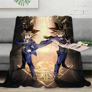 Yami Yugi  flannel blanket, exclusive gift for home, office, camping travel, personalized pattern design, modern style, soft texture