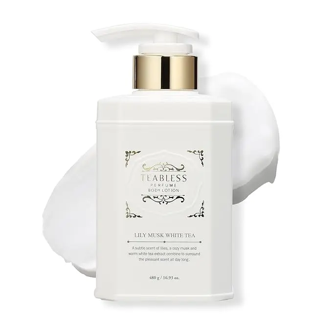 [TEABLESS Official Shop] Lily Musk White Tea Perfumed Body Lotion 16.93 oz / 480g , Daily Moisturizer, Body Lotion For Dry Skin & Sensitive Skin, Non-Greasy, Slow Aging, Floral Musk Scent, Korean Skin Care