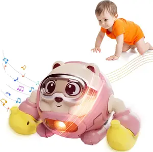 Rolling Baby Toy for Crawling & Tummy Time, Interactive Musical Infant Toy with 360° Moving Bouncing Monkey, Lights & Sounds, Early Learning Activity Toy for Babies 6-12-18 Months, Toddler Birthday Gift Boys Girls