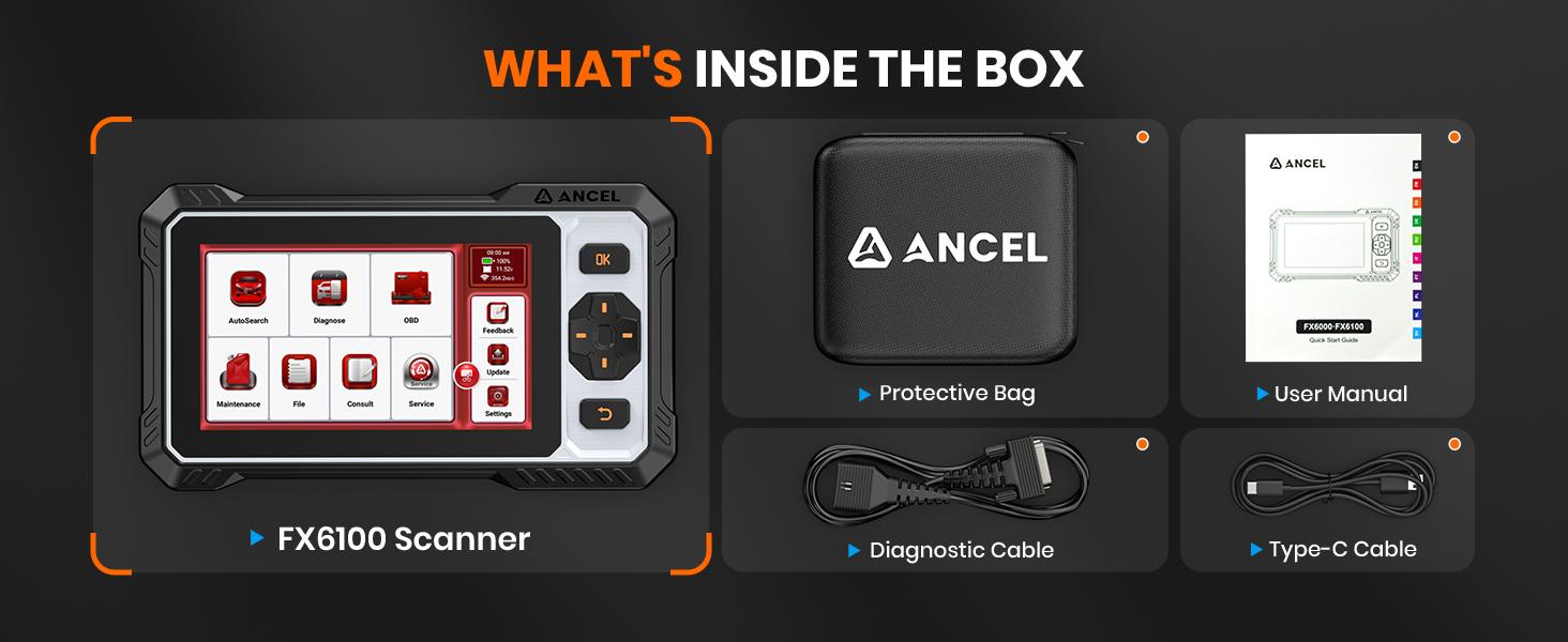 ANCEL FX6100 Bidirectional OBD2 Scanner, All System Car Diagnostic Scanner with Active Test,15+ Reset, EPB/BMS/SAS/D-PF Reset/ABS Bleeding/Injector Coding, FCA&CANFD, AutoVin, Lifetime Free Upgrade fathersdaygift ANCEL FX6100 Bidirectional OBD2 Scanner, All System Car Diagnostic Scanner with Active Test,15+ Reset, EPB/BMS/SAS/D-PF Reset/ABS Bleeding/Injector Coding, FCA&CANFD, AutoVin, Lifetime Free Upgrade fathersdaygift