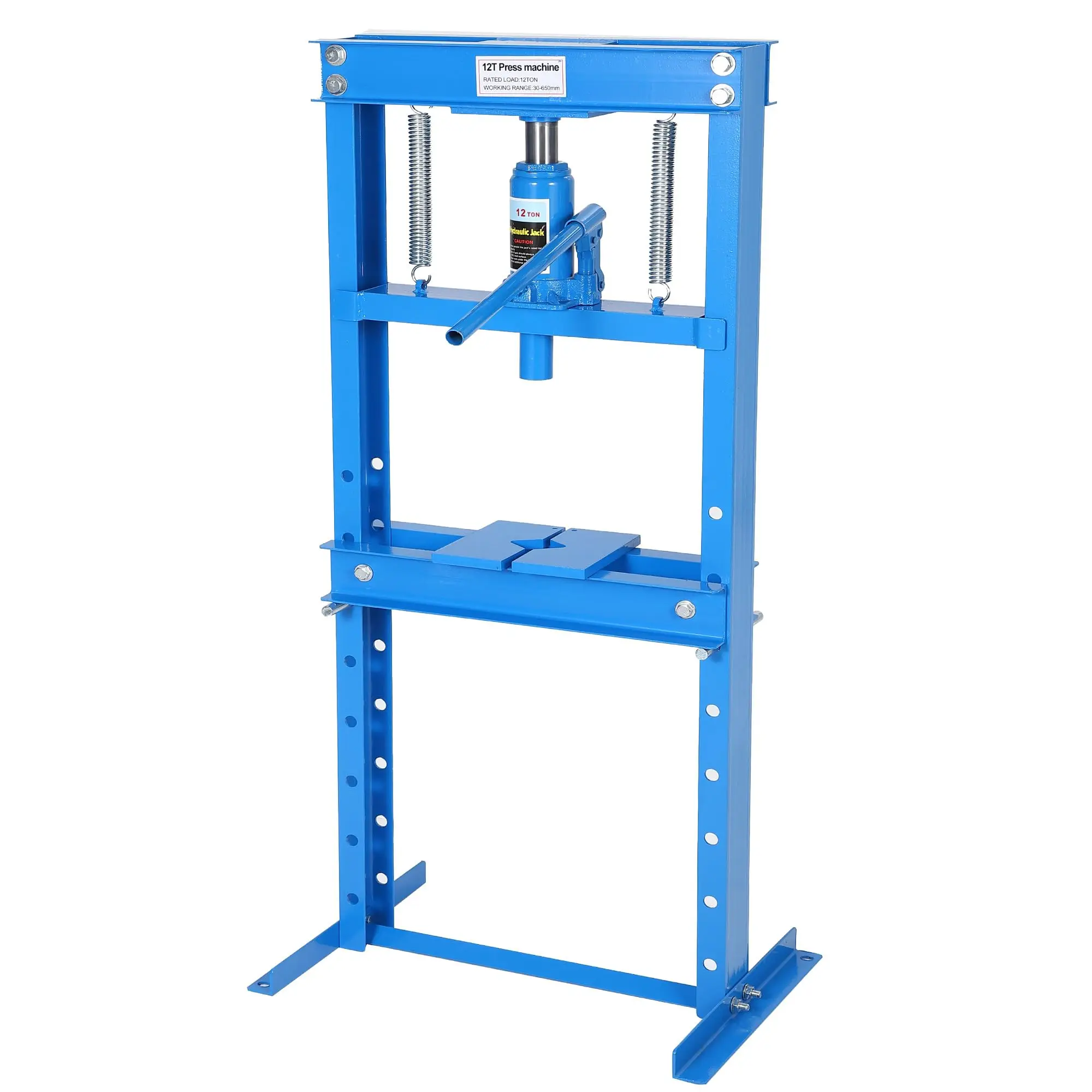 Garvee 12 Ton Hydraulic Shop Press with Stamping Plates - Heavy Duty h-Frame Garage Floor Press for Bending, Straightening, Installing Bearings & u-Joints