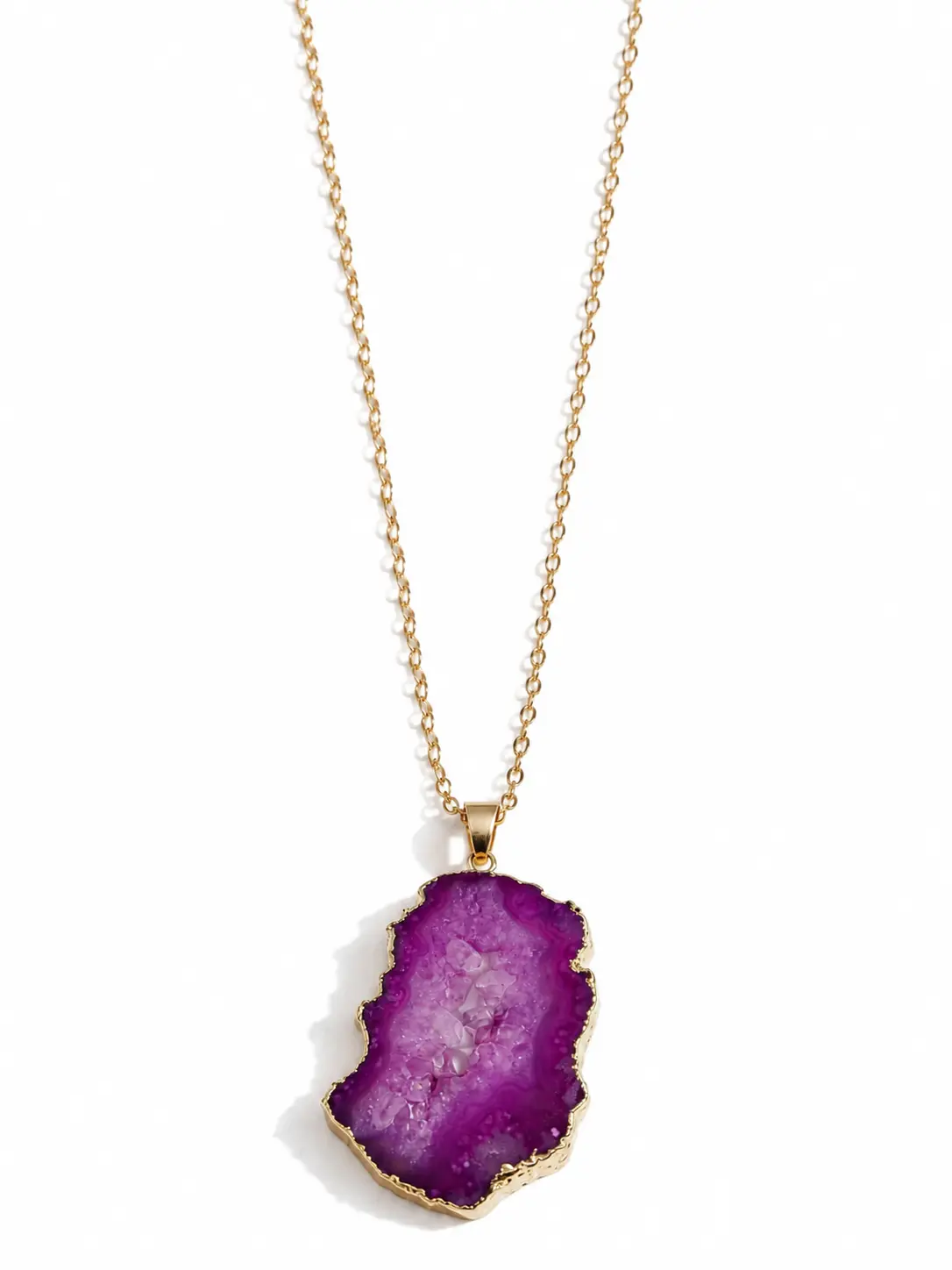 Violet Horizon Druzy Pendant Necklace