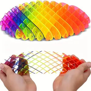 2pcs Anxiety Relief Worm Toy, Squeeze Sensory Convertor, Fun Finger Toy, DIY Stretchable Deformable Elastic Net Toy, Christmas/birthday Gift, Stress Relieving Accessory