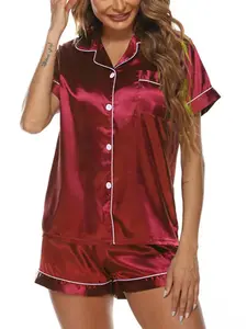 2-Piece Pajamas Set with Shorts | Black, Purple, Wine Red, Emerald Green, or Blue | Charlotte's Classy Closet