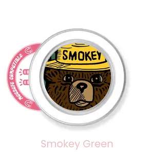abbyrose Smokey the Bear Phone Grip with magnet Clear Smokey Green