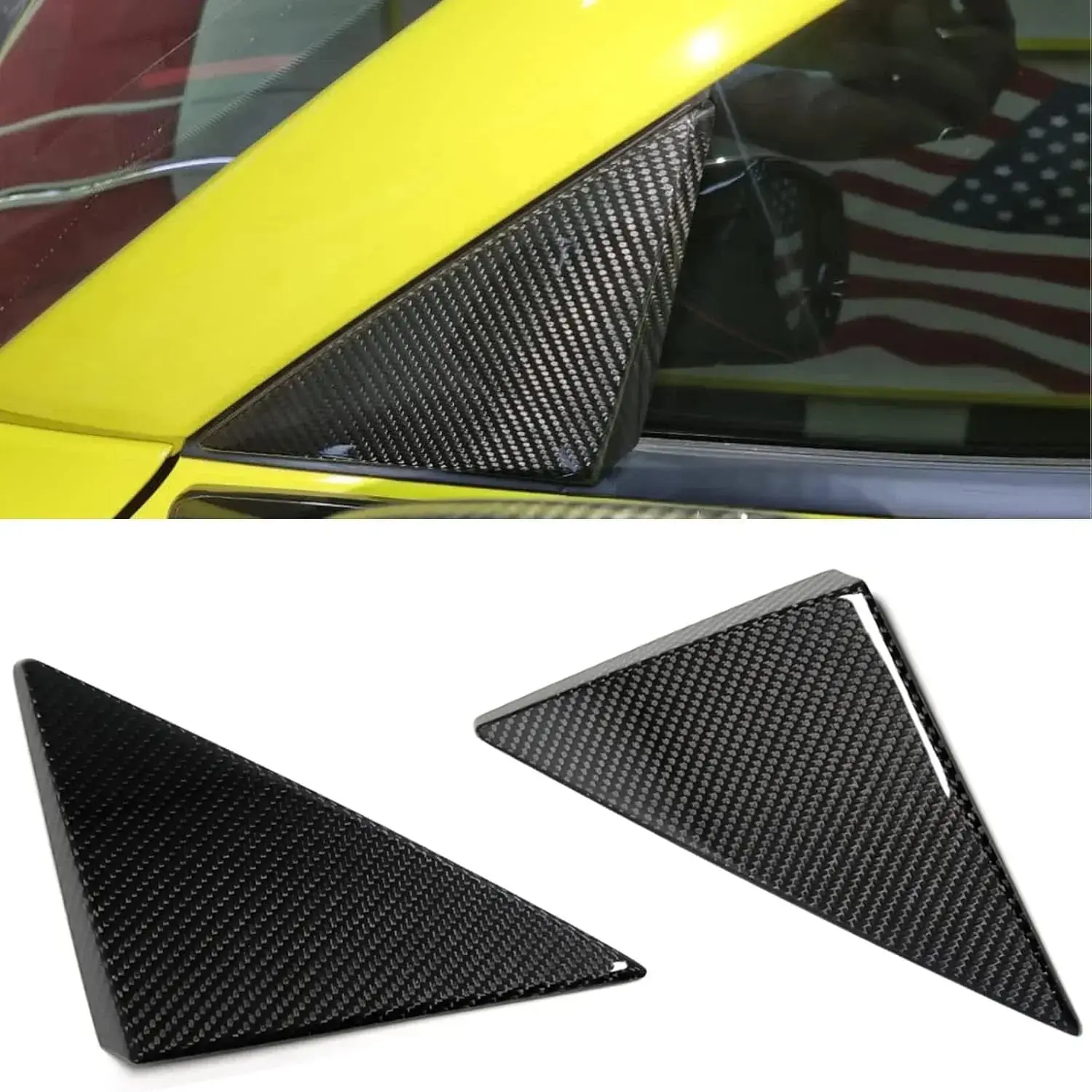 C8 Corvette 2020+ Real Carbon Fiber A-Pillar Exterior Trim Cover | 2020-2027