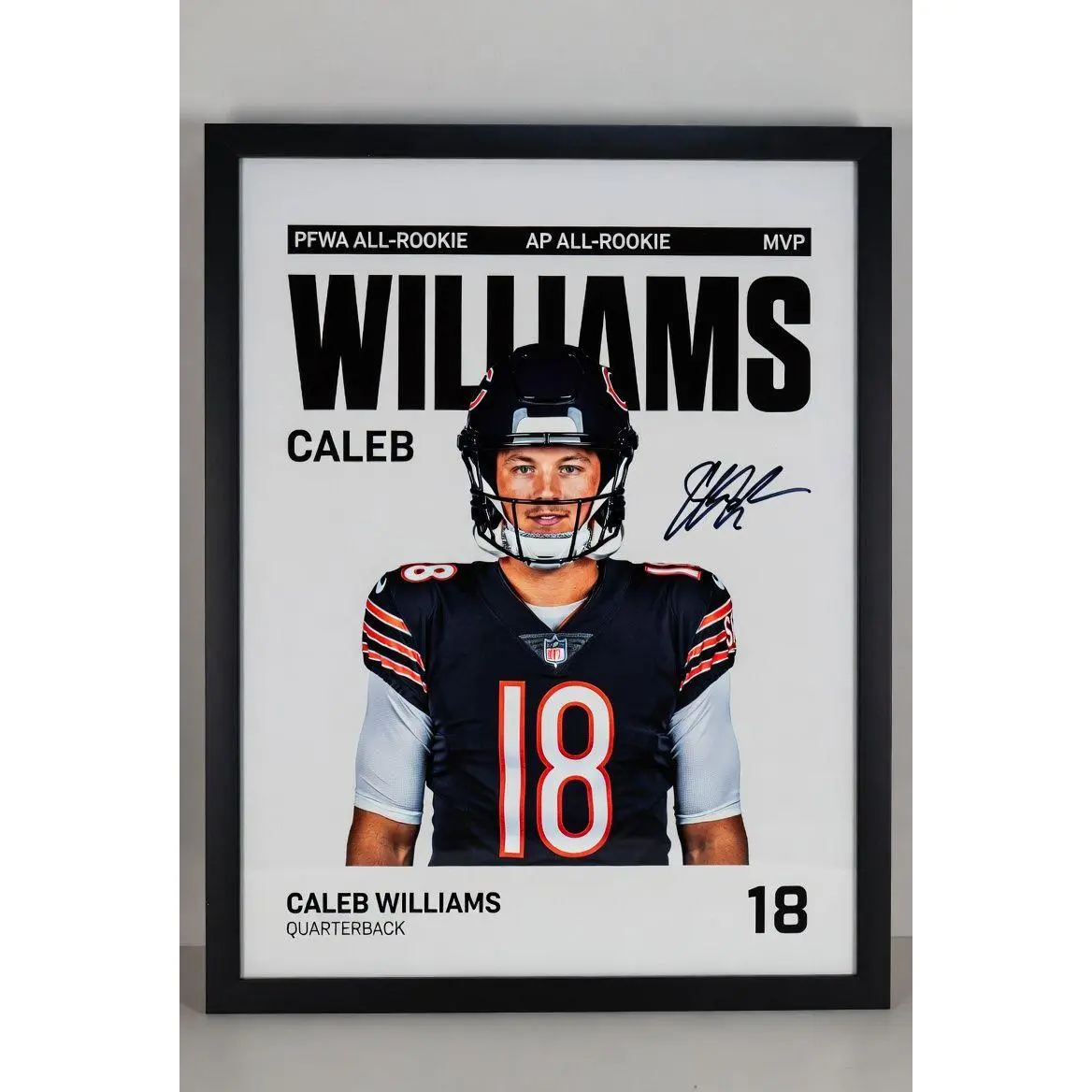 Lightweight Artistic Caleb Williams Chicago Bears Autographed Jump Jordan Iceman Poster Print, Wall Decor, Unframed Print Only, Ideal Gift for Sports Fans