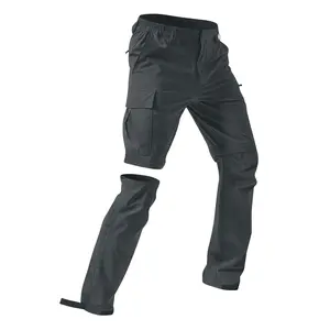 HOMUG Men's Lightweight Outdoor Travel Work Pants with Detachable Zipper Design, Casual Multi-Pocket Shorts with Zippers and Pockets, Available in Various Colors, Suitable for Summer and Autumn Seasons.