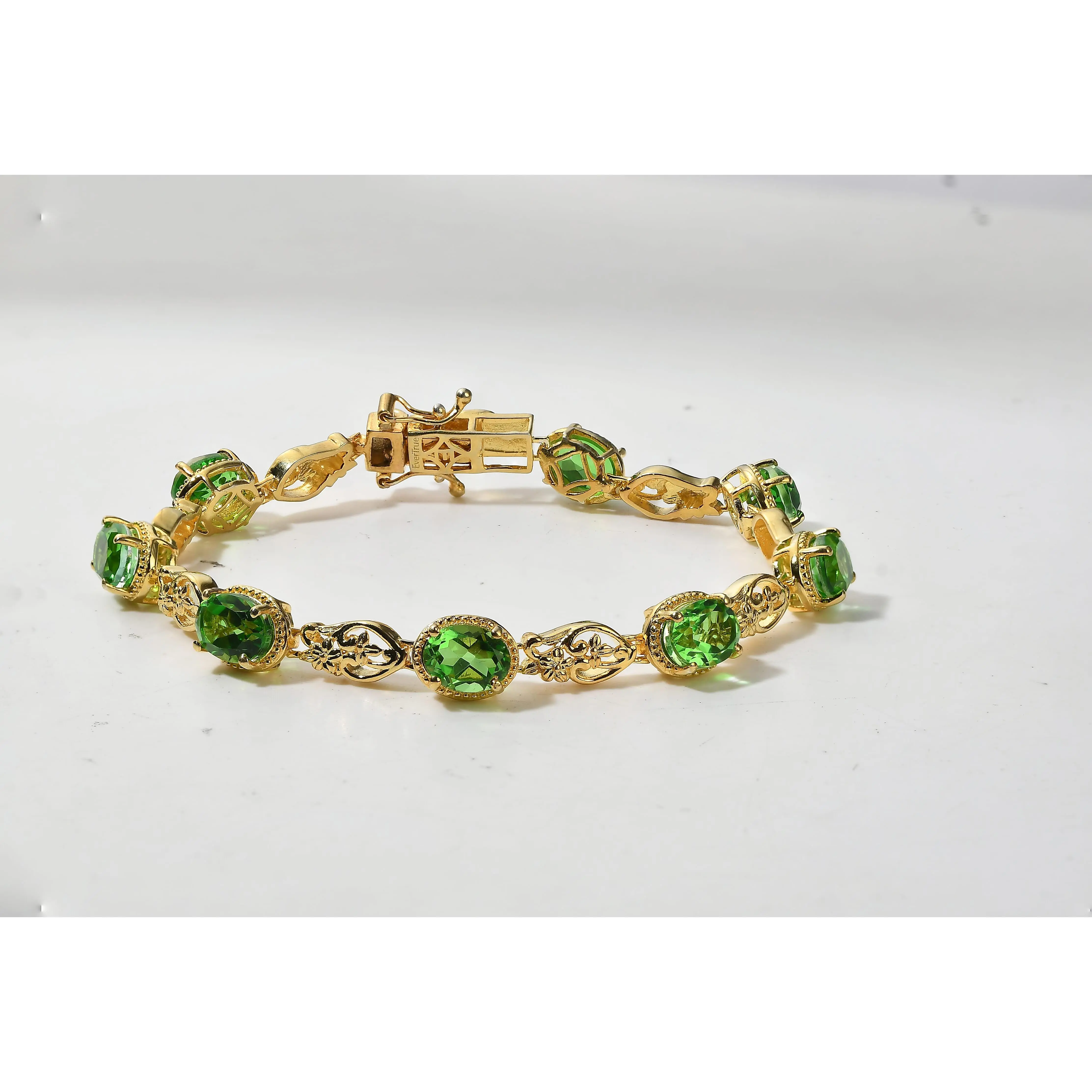 EverTrue Chartreuse Quartz Nature Bloom Bracelet in 18K YG Plated (6.50 In) 10.50 ctw