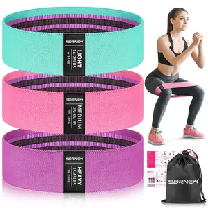 BORNEW Elastic Squat Resistance Band Butt Lift Fitness Pull Rope Yoga Stretch Training Set, Advanced Gym Resistance Bands for Workout, Leg Exercises, Strength Training, Workout Equipment