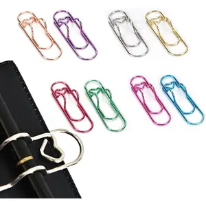 Metal Pen Clip Holder,8 Pcs Colorful Heart Shape Paperclip Pencil Loop Holder for Notebook School Student Office