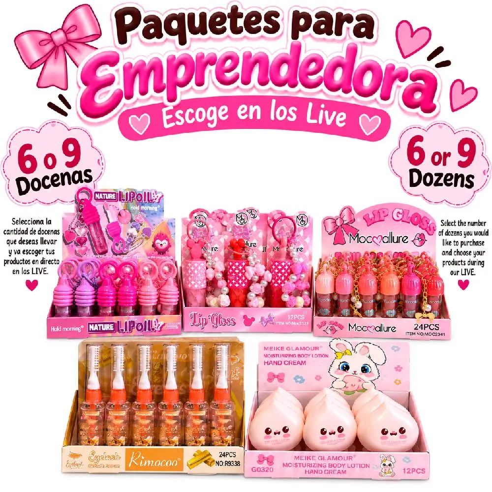 Entrepreneurial dozen pack including lip gloss, cream, accessories and more Makeup Balm Gloss