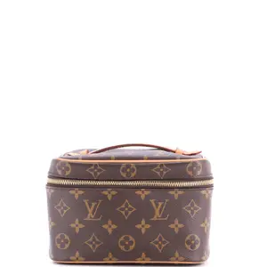 Pre-owned Louis Vuitton Canvas Coated Toiletry Bags Nice Vanity Case Monogram Canvas Mini by Rebag