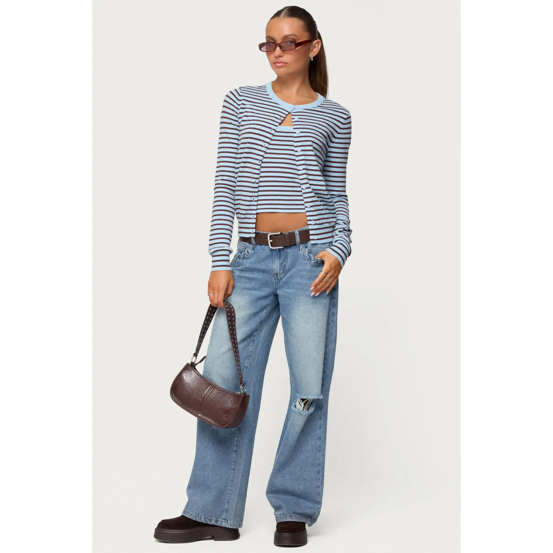 Dutton Distressed Low Rise Baggy Jeans