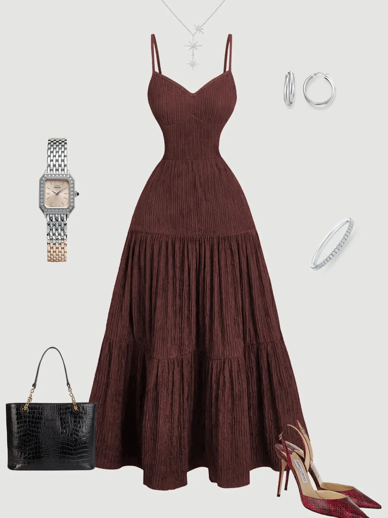 Elegant Stylish Chic Women's A-Line Halter Dress, Fitted, Adjustable, Comfortable Textured Fabric for Daily Commute, Casual and Parties, Perfect for Dates, Womenswear