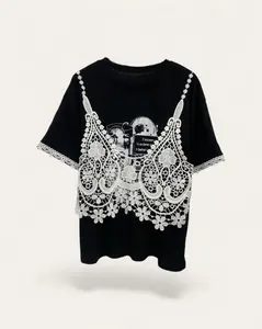 Crochet Lace Overlay Tee