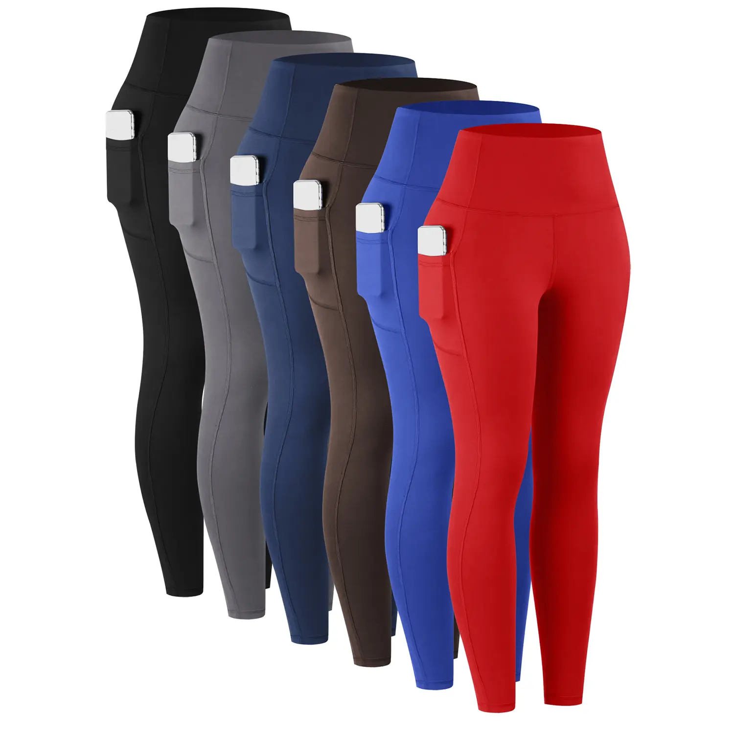 6PCS-Black+Navy+Gray+Coffee+ElectricBlue+BrightRed