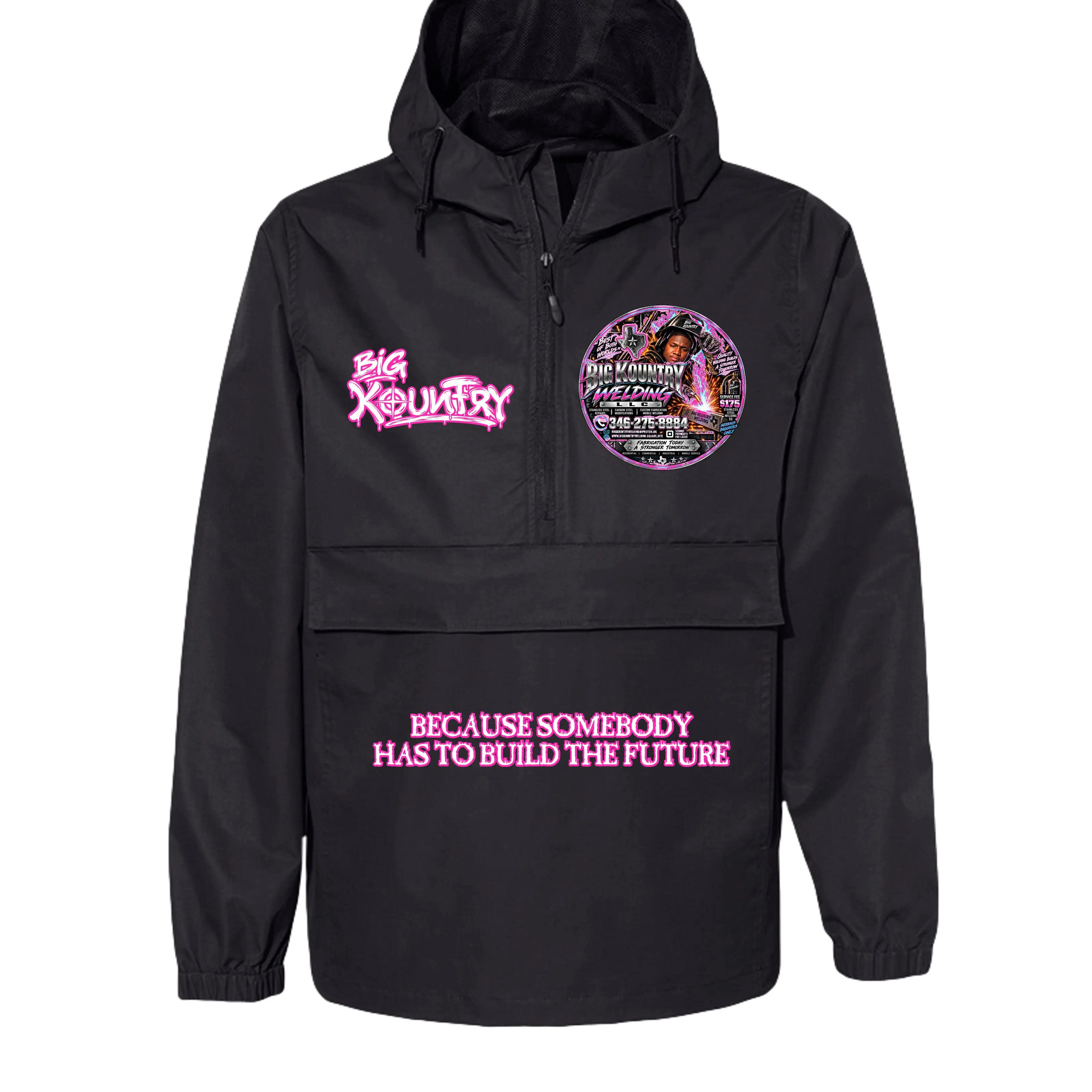 Men's Graphic Casual Long Sleeve Welding Nylon Coat - Elastic Cuffs, 1 Zipper Pocket, 2-Layer Design for Menswear Welders