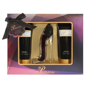 Princess High Heels Eau de Parfum Spray Perfume 50ml, Shower Gel and and Body Lotion Gift Set for Women 90ml