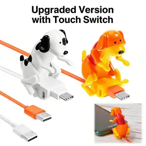Upgrade!!-With Touch Swtich, Funny Dog Charging Cable Dog With Touch Switch, Smartphone Funny USB Cable, USB Data Transmission, Christmas Gift, Presents for Charging of Mobile Phones, Compatible with Type-c/iPhone