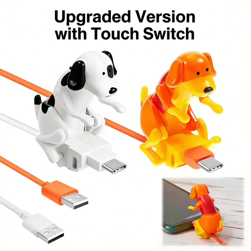 Funny Touch Switch USB Charging Cable Cord - 1.2M Upgraded Fast Charging Quick Power Phone Cable, Compatible with Type-C/iPhone, USB C Chargers for Cellphones, Christmas Electronic Gift Accessory