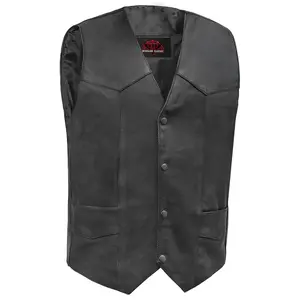 Quiet™ Ride Men's  Motorcycle Leather Vest - Black