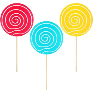 Fake Lollipop Prop 3pcs Lollipop Decoration Large Candy Ornaments Realistic Fake Model Simulation Candy Photo Props Party Favors for Wedding Christmas Birthday Decor
