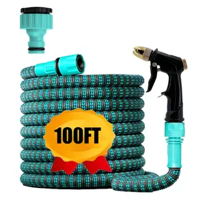 Garden Flexible Retractable Rubber Magic Hose, High Pressure Water Gun, Car Wash Irrigation, 25ft-50ft-75ft-100ft, Durable & Versatile