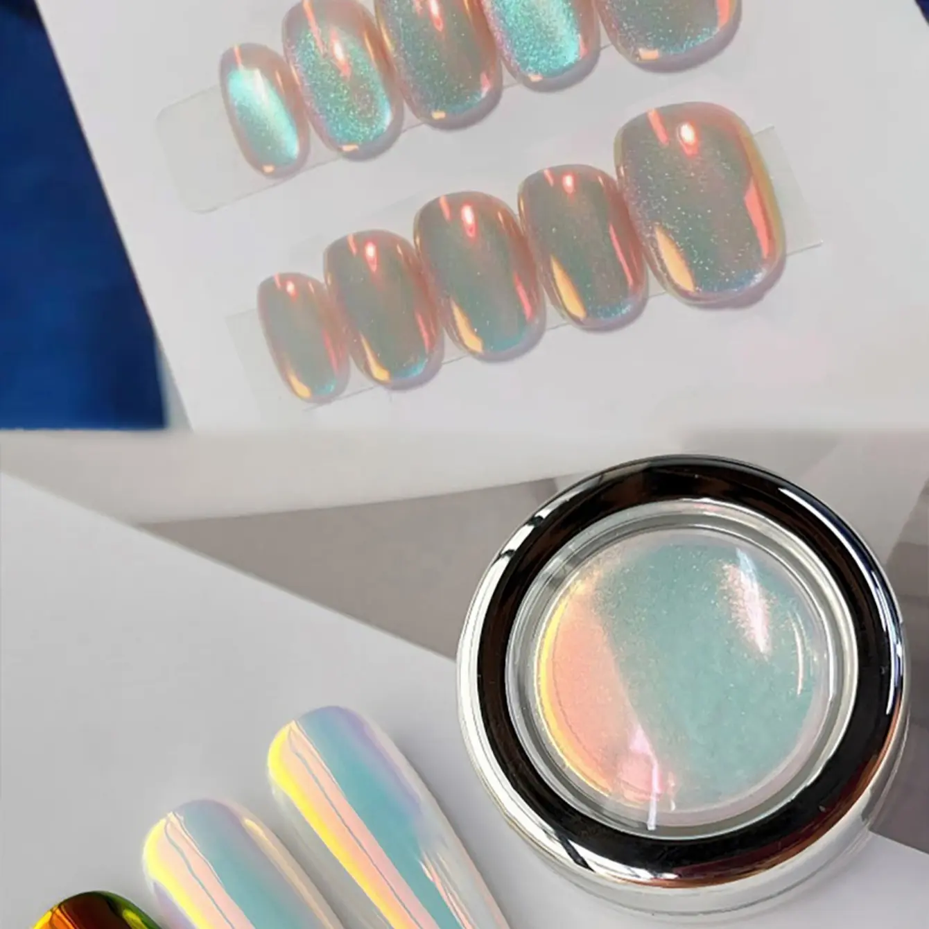 Aurora Color Changing Nail Powder, Neon DIY Nail Art Decor, Optical Illusion Nail Powder, 0.3g Piece, Manicure Supplies, Dip Powder, Nail Designs
