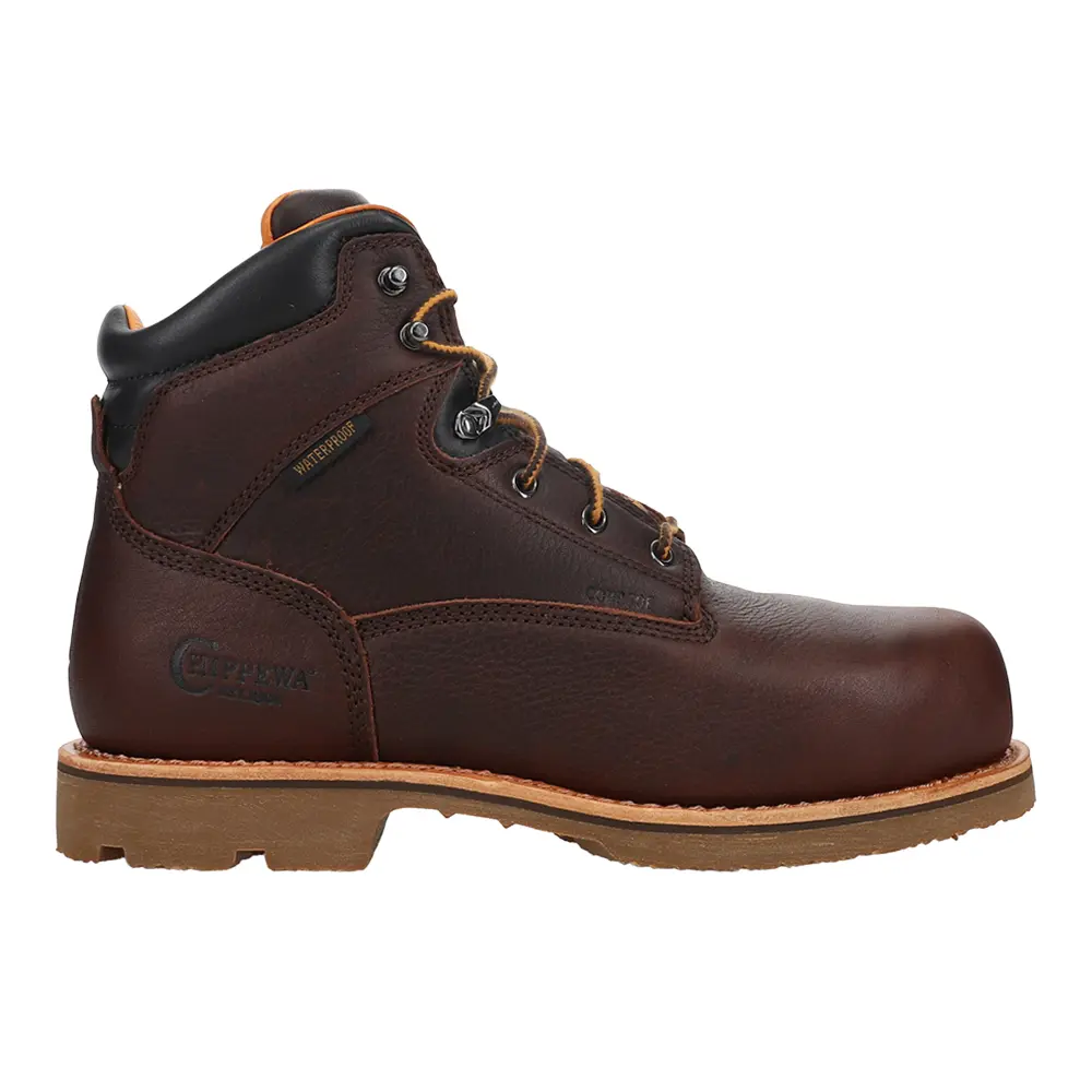 Chippewa Mens Serious Plus Metguard Puncture Resisting 6 Inch Waterproof Round Toe  Work/Duty - Brown