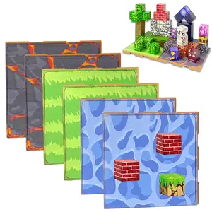 Children's Base Block Set Stem Construction Set Building Blocks Bricks Grassland Lava River STEM Education Puzzle Toys Can Cultivate Children's Hands on Ability, Creative Learning Puzzles, Birthday Halloween Christmas Gifts