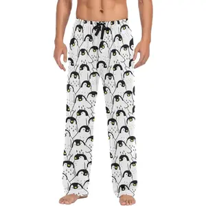 Men's Pajama Pants Super Soft Penguin Sleep Lounge Pants Pjs Bottoms with Pockets