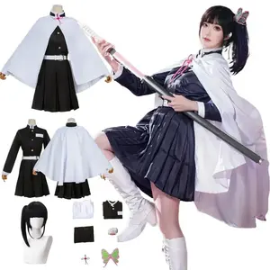 Tsuyuri Kanao Cosplay Costume Adult Child Anime Uniform Women Kimono Haori Wig Halloween Clothing Halloween party, Thanksgiving party
