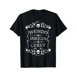 Plus Size Women'S Gothic Skull & Floral Print T-Shirt - Weird Inked & Curvy Edgy Graphic Tee, Black Round Neck Short Sleeve Casual Top For Summer