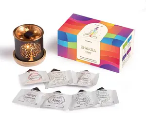 7 Chakra Incense Brick Gift Set by Aromafume | 14 Bricks & Tree of Life Exotic Burner | Smokeless Incense Set for Chakra Balance | Yoga & Meditation Gifts | Incense Kit for Plexus, Root & More