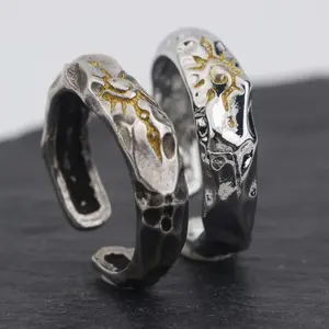 Wishing stone ring earrings copper men's and women's irregular stone earrings daily gift y2k