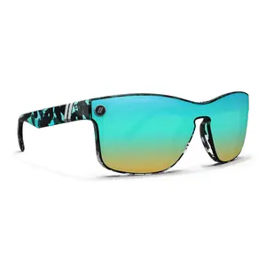 Blenders Eyewear Canyon X2 Teal Tort Polarized Sunglasses - Full-Rim Wraparound Frame, Aqua Mirror Lenses, UVA/UVB Protection, Unisex Style