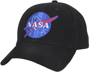 Black - NASA Baseball Hat Meatball Official Space Logo Embroidered Adjustable Structured Cap
