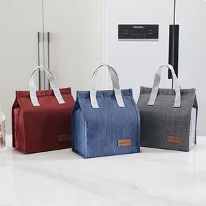 Exquisite Solid Color Handheld Insulated Lunch Bag Non-Food Contact Lunch Box Bag For Office Work Daily Use