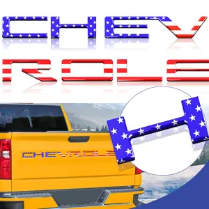 SUPER REPAIRMAN Colored flag letter pattern car sticker 3M Tailgate Decals american flag pattern car sticker universal decorative sticker for Chevrolet Silverado car