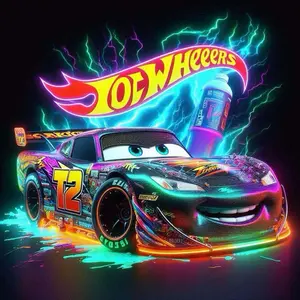 5D DIY full diamond round drill painting - diamond painting kit racing, lightning mosaic canvas DIY wall art, home wall decoration, suitable for Halloween, Christmas, birthday and anniversary gifts, Diamond Art Tools