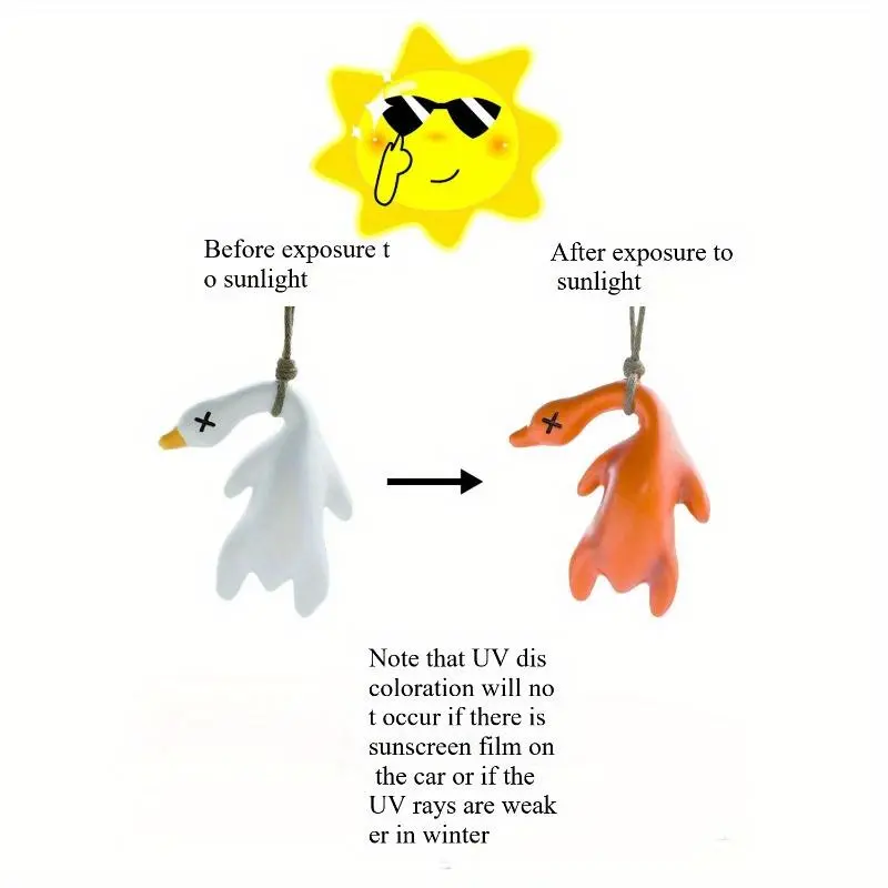 Color Changing Roasted Duck Car Ornaments and Decorations UV Color Changing, Beijing Roast Duck Check The Degree of UV Radiation